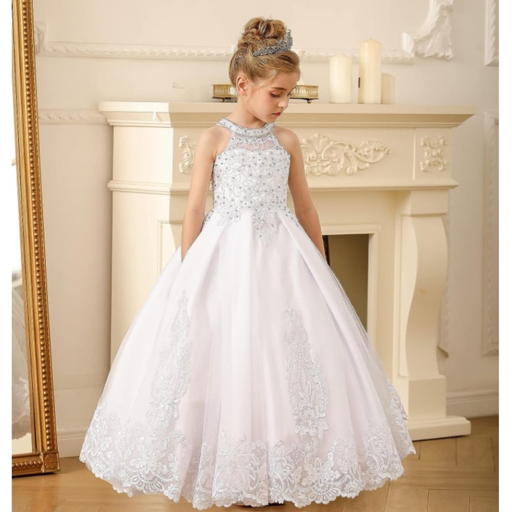 GIRLS WHITE DRESS - Picture 2 of 6